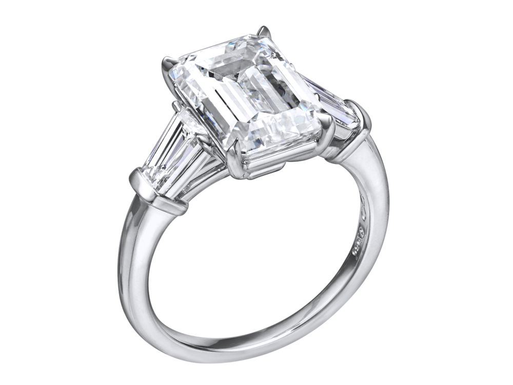 Engagement Ring | Alaska | Emerald Cut Engagement Ring with Tapered Baguettes