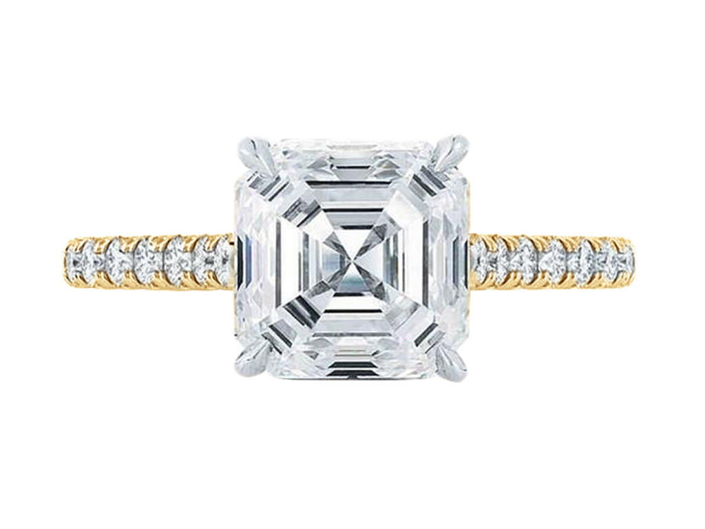 Engagement Ring | Culiacan | Asscher Cut Engagement Ring with Diamond Pavé