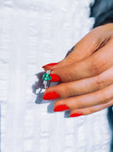 Emerald Engagement Ring - The Malawi | Pear Cut Emerald & Diamonds - Mara Megelea 