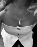 necklace worn on neck - the panama diamond pendant - mara megelea