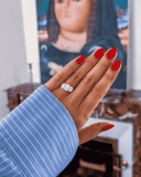 Copenhagen Oval Diamond Engagement Ring – Stacked with Other Rings – Mara Megelea