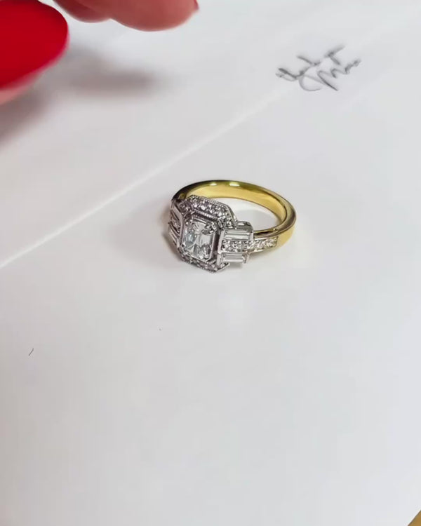 Video of the Aspen Cushion Diamond Engagement Ring in 18K gold with cushion-cut diamond | Mara Megelea GIA Gemologist