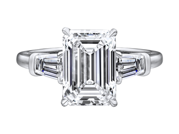 Engagement Ring | Alaska | Emerald Cut Engagement Ring with Tapered Baguettes