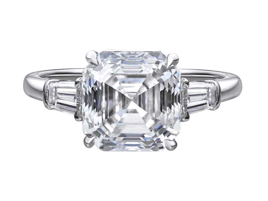 Engagement Ring | Copy of Antarctica | Asscher Cut Engagement Ring with Tapered Baguettes