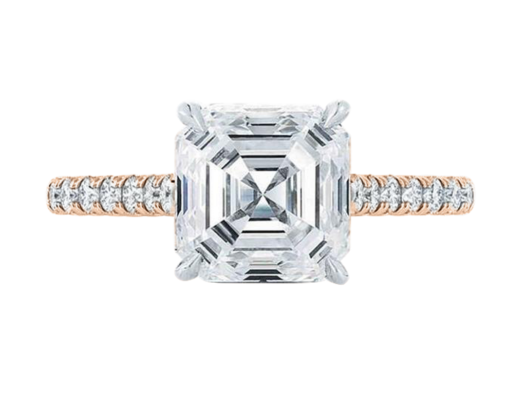 Engagement Ring | Culiacan | Asscher Cut Engagement Ring with Diamond Pavé
