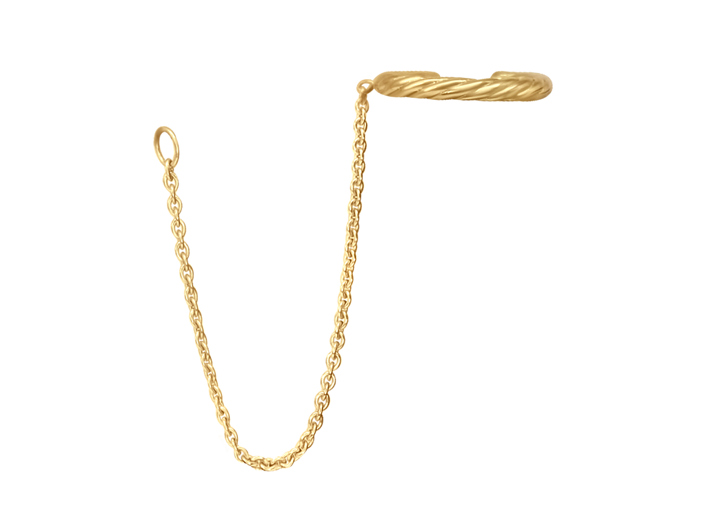 Earrings | Palma | Gold Ear Cuff with Chain