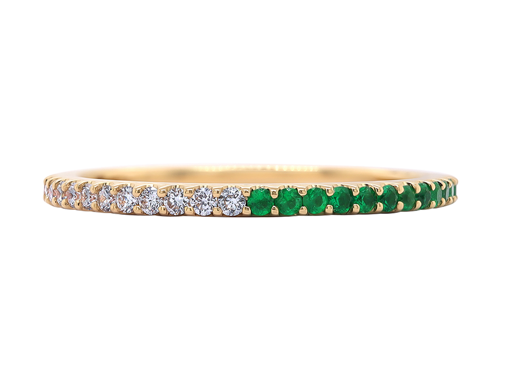 Emerald Eternity Ring | Bogota | Emerald and White Diamond Eternity Ring